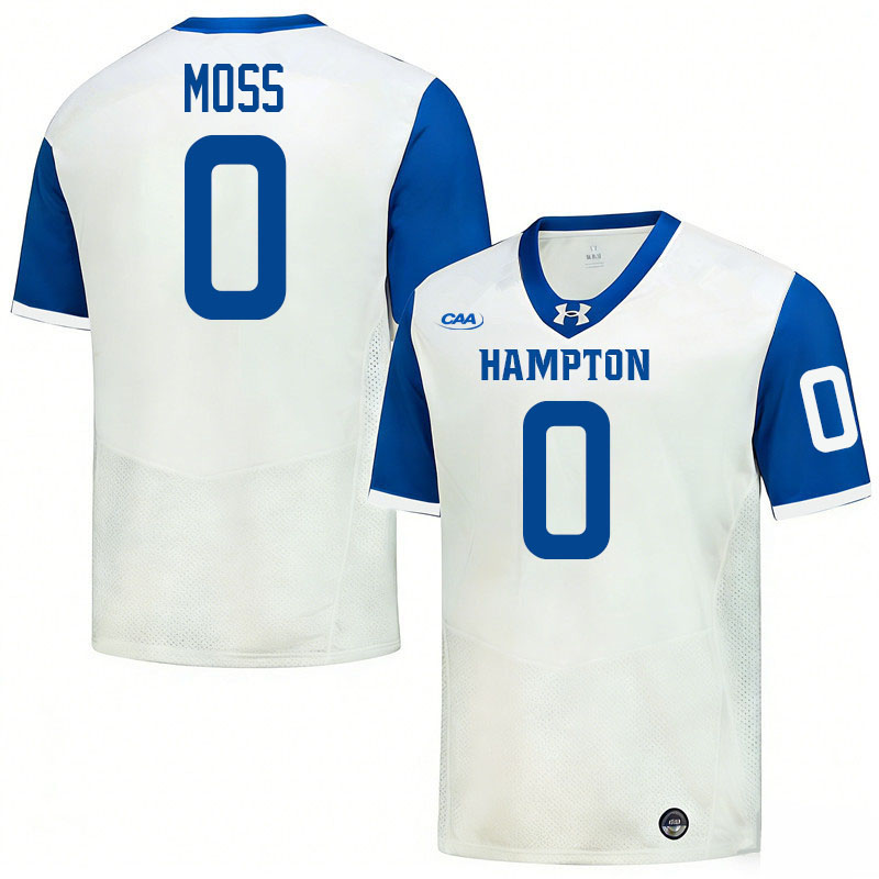 Hampton Pirates #0 Maxwell Moss College Football Jerseys,Uniforms-White